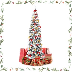 Albero di Natale artificiale - 180 cm PE albero automatico di foglie mista 2,581 aghi, PVC e PE