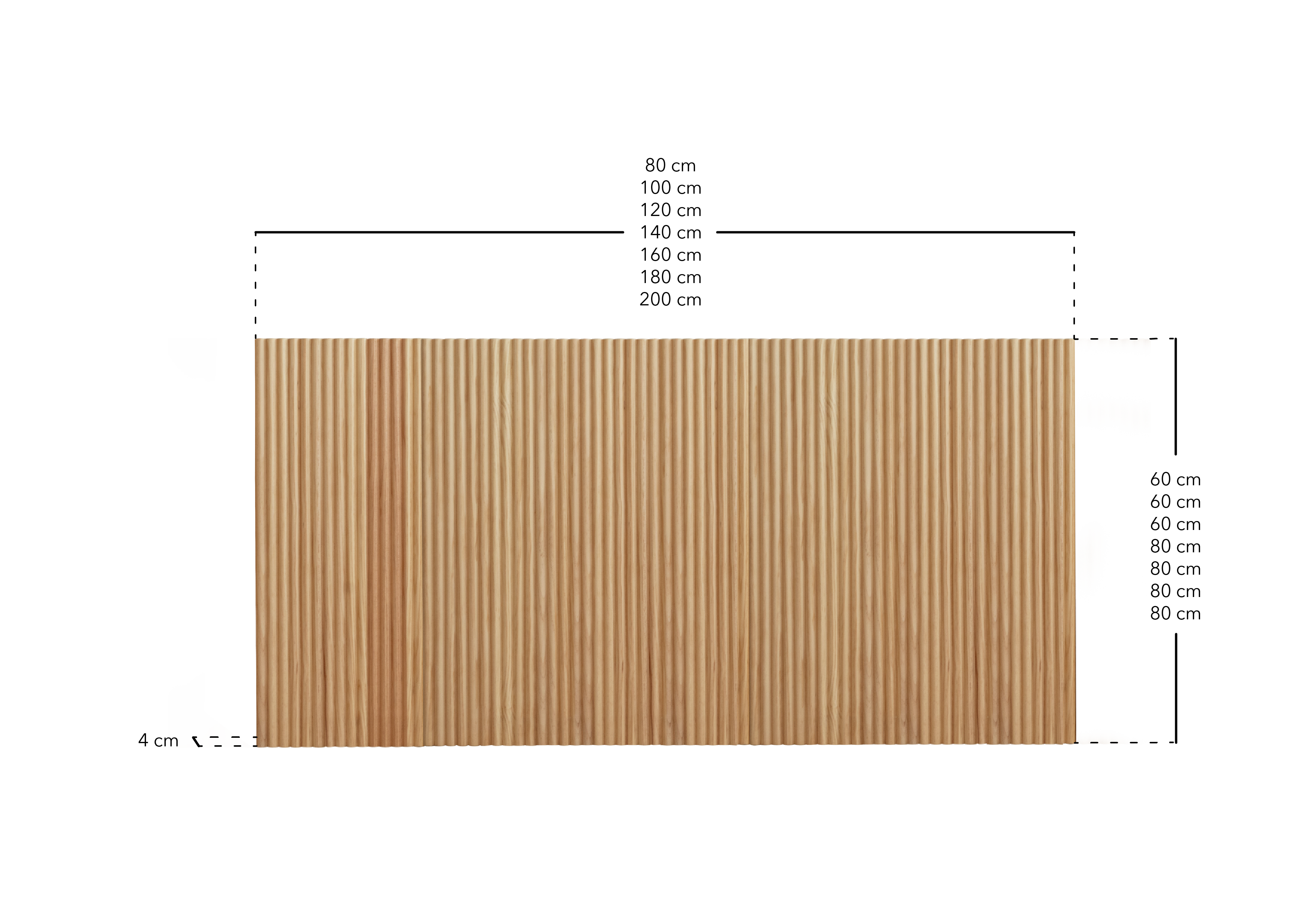 BALI - Tête de lit en bois massif dans le ton chêne foncé 120x60cm - DECOWOOD - 6