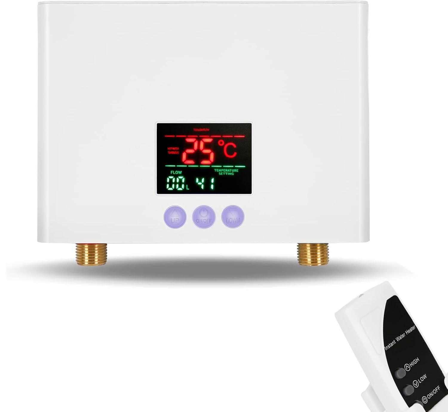 Miniaturowy elektryczny podgrzewacz wody ścienny 3000W z wyświetlaczem LED do domu, kuchni i łazienki, biały
