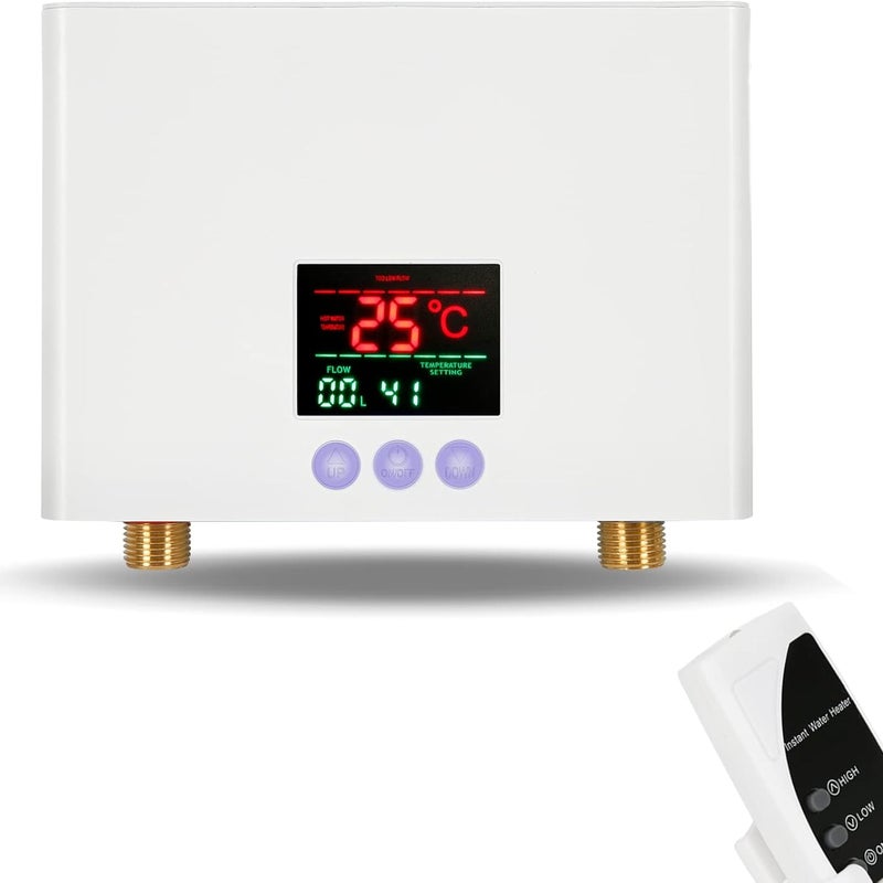 Miniaturowy elektryczny podgrzewacz wody ścienny 3000W z wyświetlaczem LED do domu, kuchni i łazienki, biały