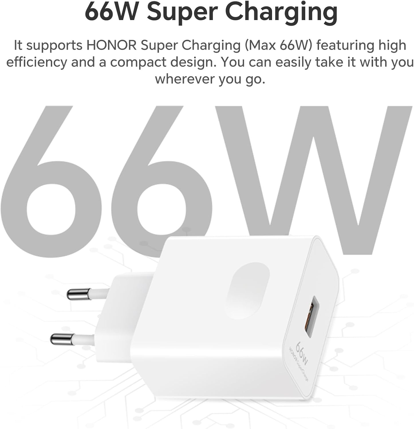 66W Supercharge Chargeur pour Honor HN-110600E00 6A USB C câble de Charge Adaptateur D'alimentation pour Honor Original - 2