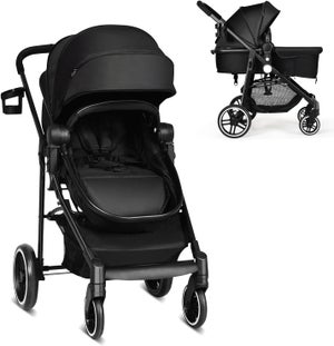 Poussette Canne Pliable Une Main 0-3 Ans (15 Kg) - Dossier Et Repose-pieds Réglables | Roues 6 Pouces, Auvent Avec Moustiquaire
