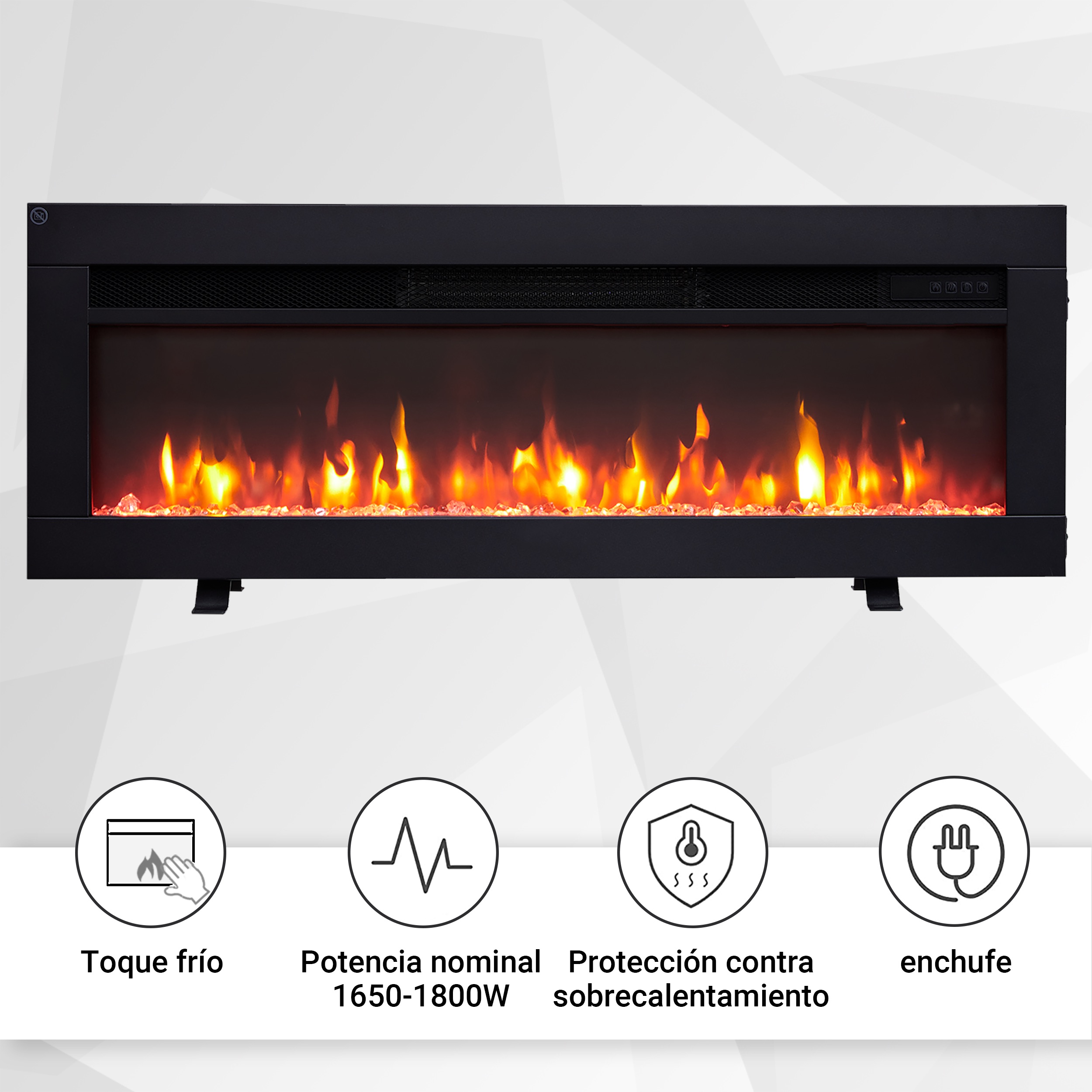 Chimenea eléctrica BALDERIA Agnes 36 - Chimenea de pie, mural o empotrable - Negro - 9