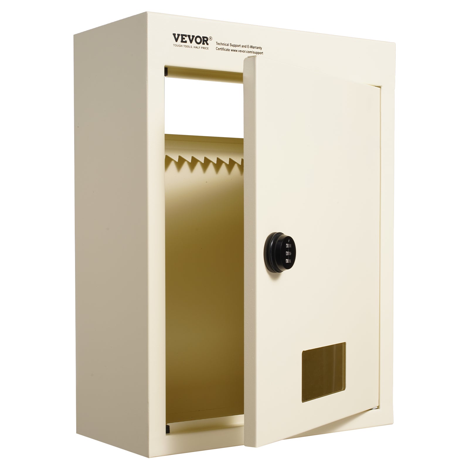 Boîte aux Lettres Encastrable Murale,VEVOR 320x158x430mm,Boîte Dépôt Courrier Travers Mur,70 à 200 mm,en Acier Robuste,Verrou à Code Combinaison,Beige - 9