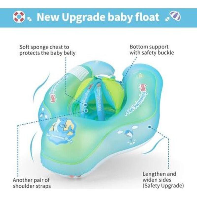 Anneau de natation gonflable pour bébé - Aide bébé à apprendre à nager avec une pompe pendant 3 à 12 mois - 3