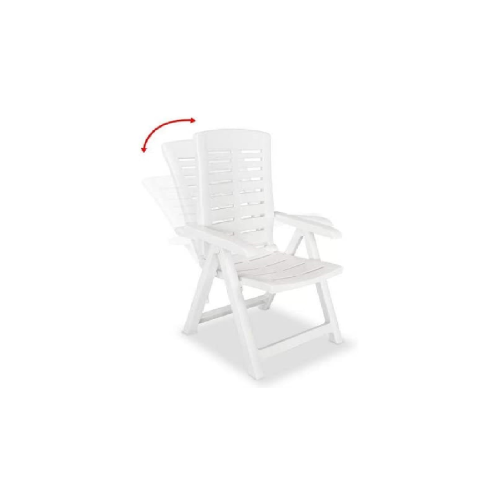 Transat Fauteuil Pliant. Couleur: Blanc 60x61x109cm - 2