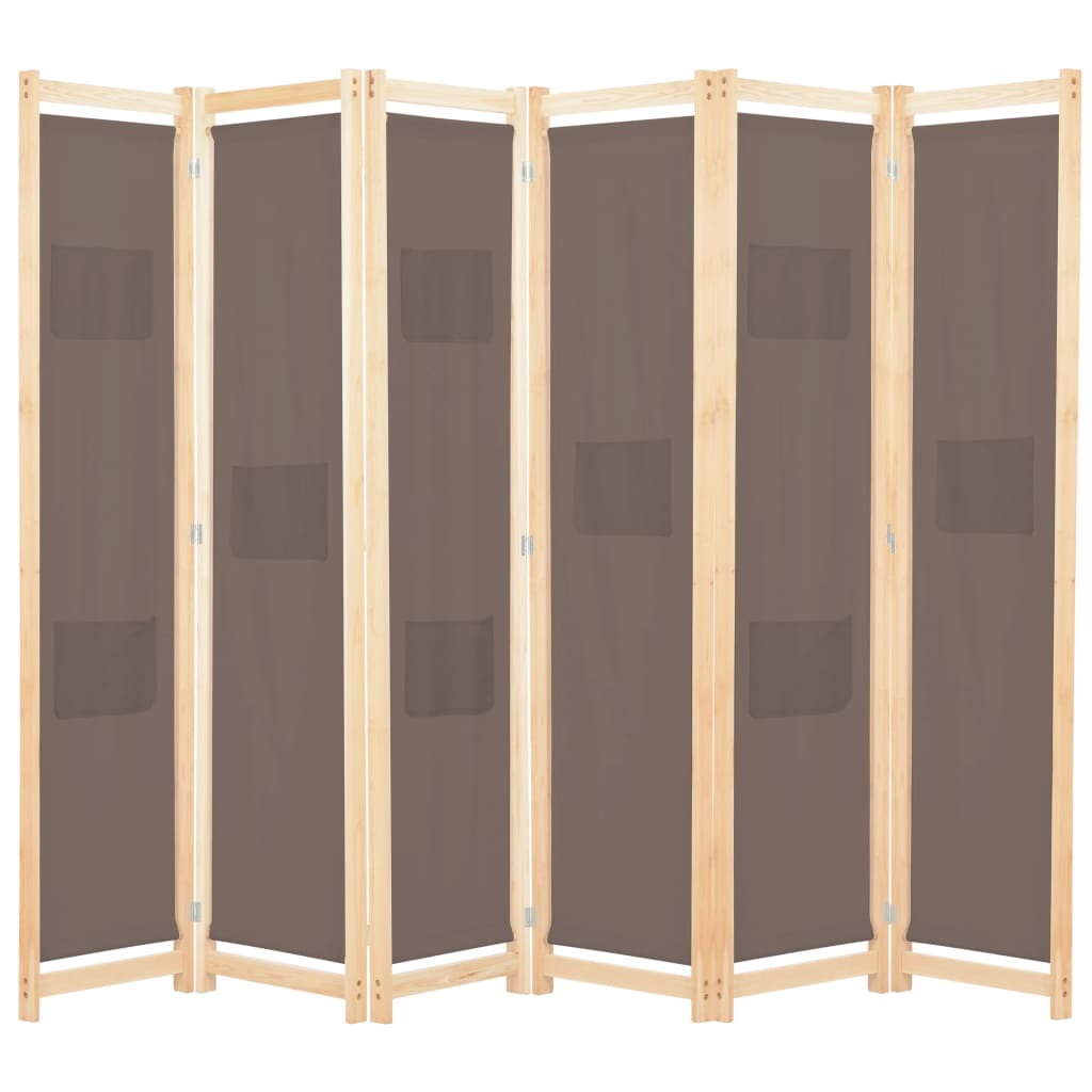 Paravent Pliable à 6 Panneaux En Bois Style Chinois - Séparateur De Pièce Décoratif, Dimensions Déplié 48x24 Cm - 5