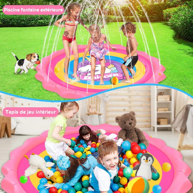 Tapis Enfant De Jet d'eau, 170cm PVC Durable Antidérapant Tapis De Pulvérisation D'éclaboussure d'eau Eau Piscine, Jeu d'eau Extérieurs Jouets pour Filles et Garçons Tapis Enfant De Jet d'eau, 170cm PVC Durable Antidérapant Tapis De Pulvérisation D'éclaboussure d'eau Eau Piscine, Jeu d'eau Extérieurs Jouets pour Filles et Garçons