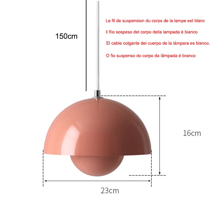 Lustre, suspension moderne, plafonnier suspendu avec ampoule, luminaires de décoration intérieure, lumière chaude, 23 cm (bleu) - 2