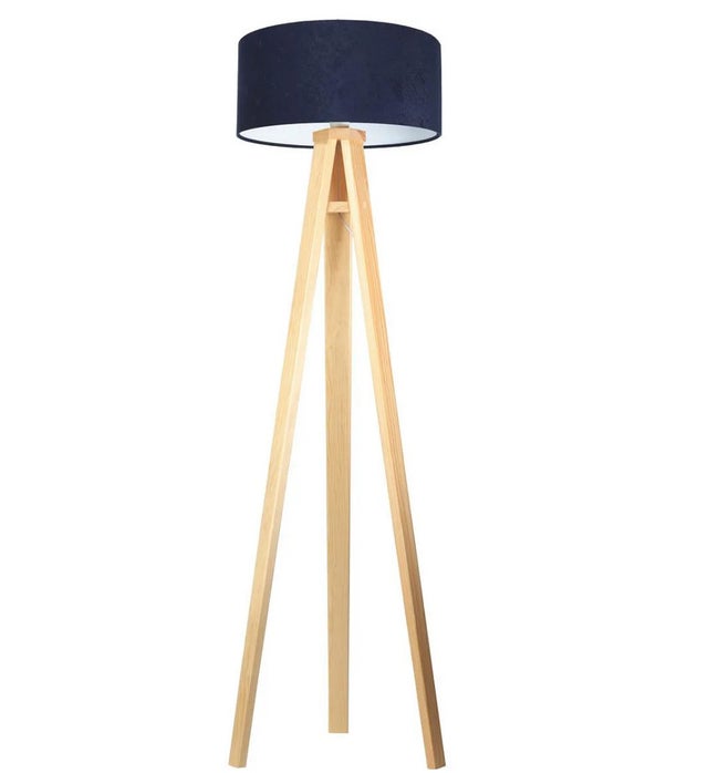 Lampa stojąca HOME 40 granatowa/biała/sosna