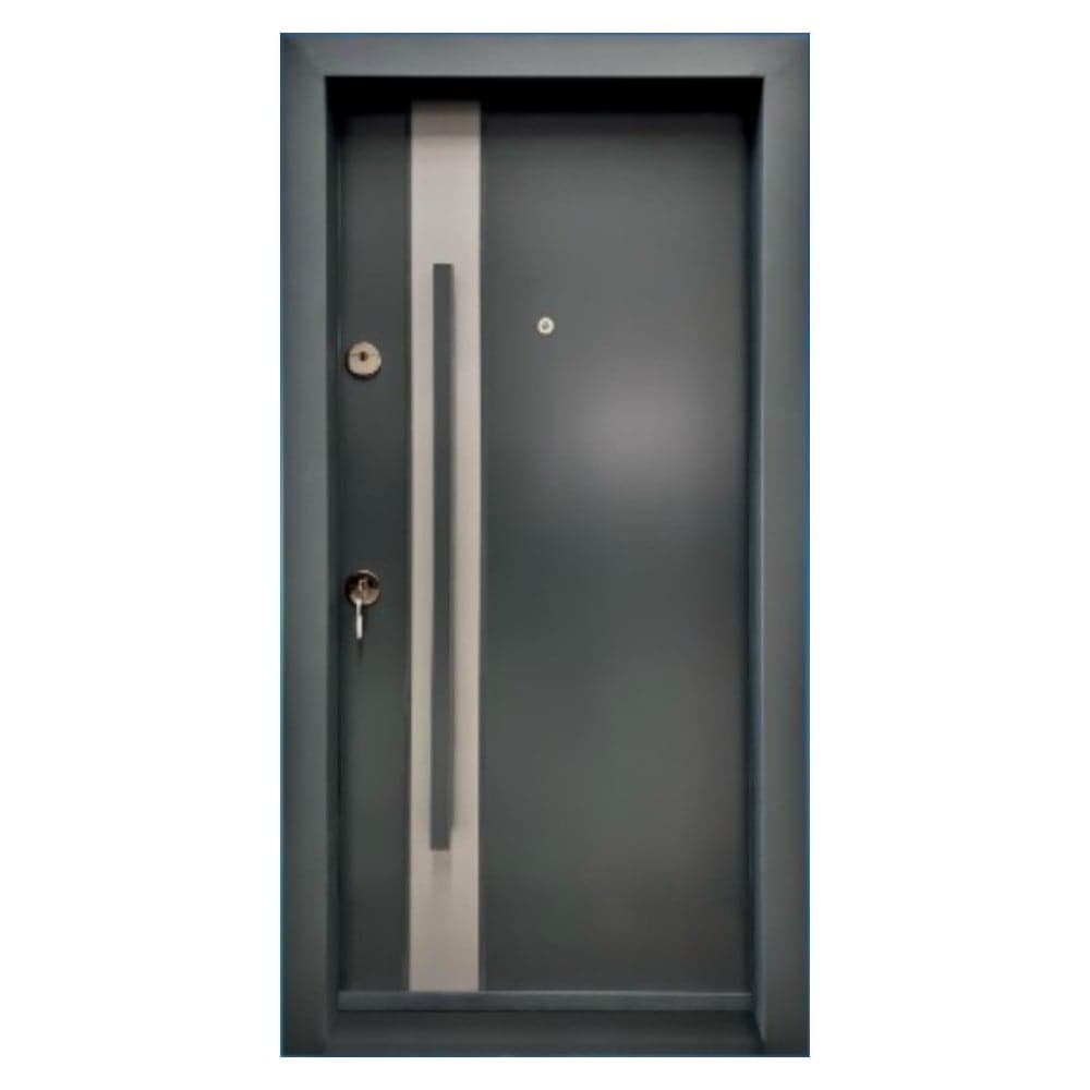 Usa metalica de exterior cu izolatie Novo Doors NDA1, Compozit, Pentru case, Deschidere Dreapta, Dimensiune 200x88 cm, Gri antracit cu gri deschis