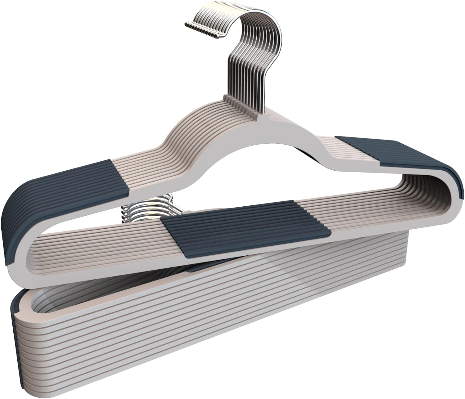 COM-FORT HOUSE | Appendiabiti in legno con clip in metallo, colore mogano, design elegante, gancio girevole in acciaio inox, confezione da 25 pezzi da 45 cm | tacche per bretelle