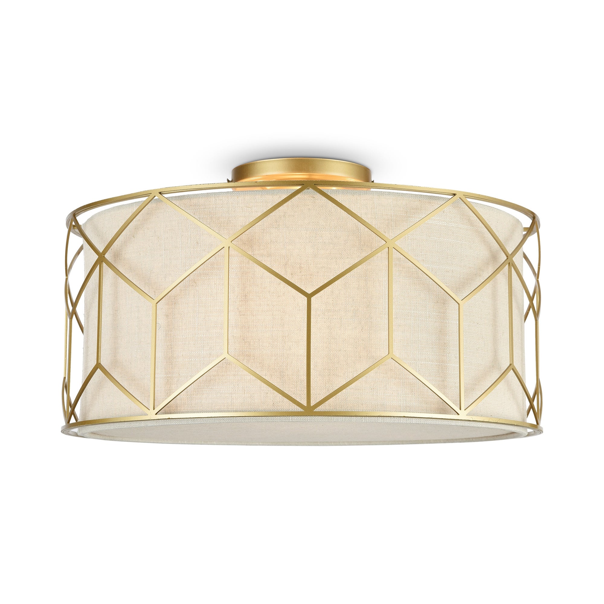 Lampa sufitowa Messina mosiężno-złota 3xE27x60W wym: 23,9 x 43 x 43 cm tkanina Maytoni