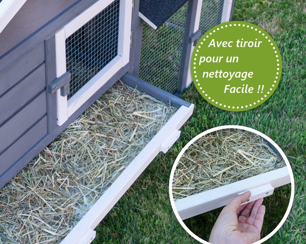Cage Clapier Enclos lapin Extérieur en bois Haute Qualité pour lapins petits animaux- Modèle : 088 Maison de rêve 146x50x86cm(LxPxH) - 5