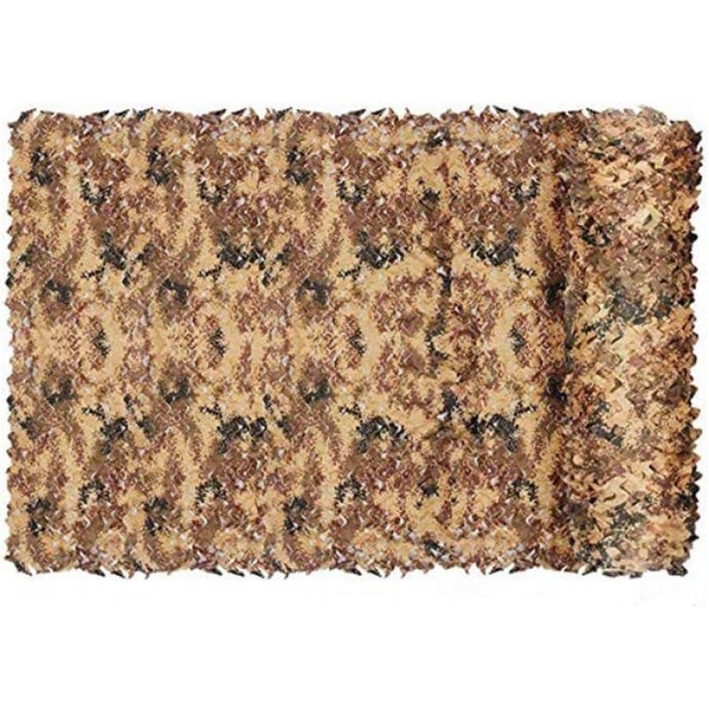 Żagiel przeciwsłoneczny prostokątny, siatka maskująca, wzór kamuflażu, 3x4m, kamuflaż pustynny