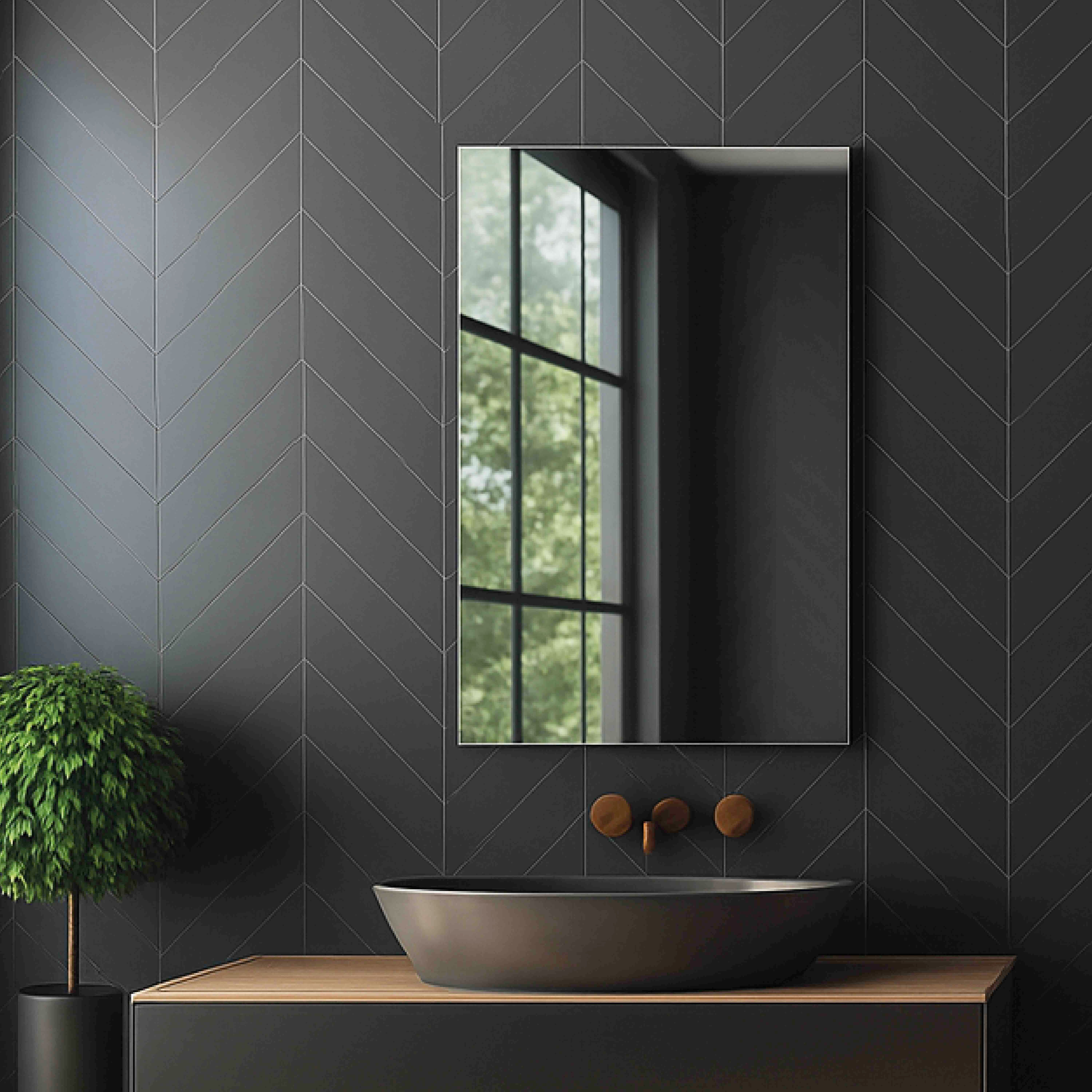 Miroir salle de bain 40 cm simple fixation murale-Jindoli - 3