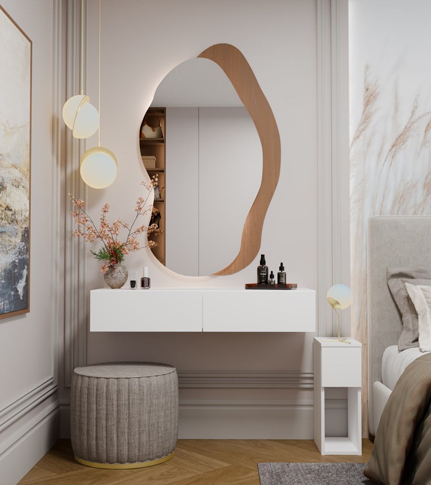 Coiffeuse sans miroir en MDF Blanc H. 20 x l. 110 x P. 40 cm - 4