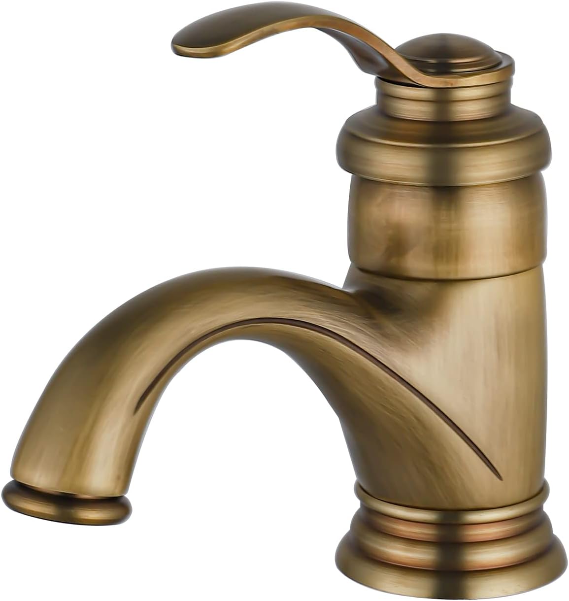 Antyczny kran do łazienki, bateria umywalkowa retro ze szczotkowanego mosiądzu, styl nostalgiczny