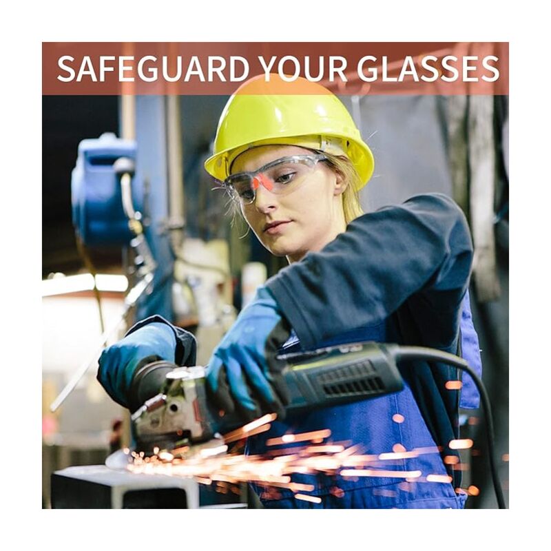 12 pcs Lunettes de Sécurité Transparentes avec Verres en Plastique, Pont-de-Nez et Embouts de Branches en Caoutchouc - 4
