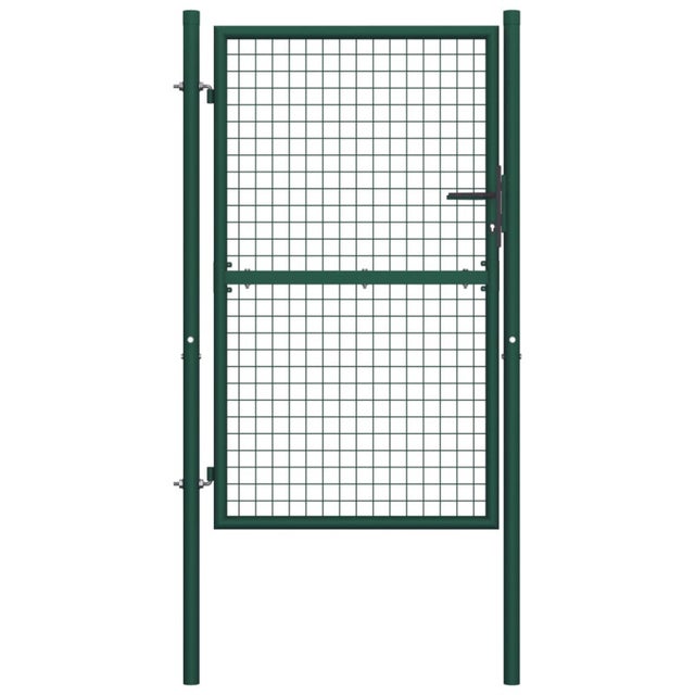 Cancello per Recinzione in Acciaio 100x175 cm Verde vidaXL