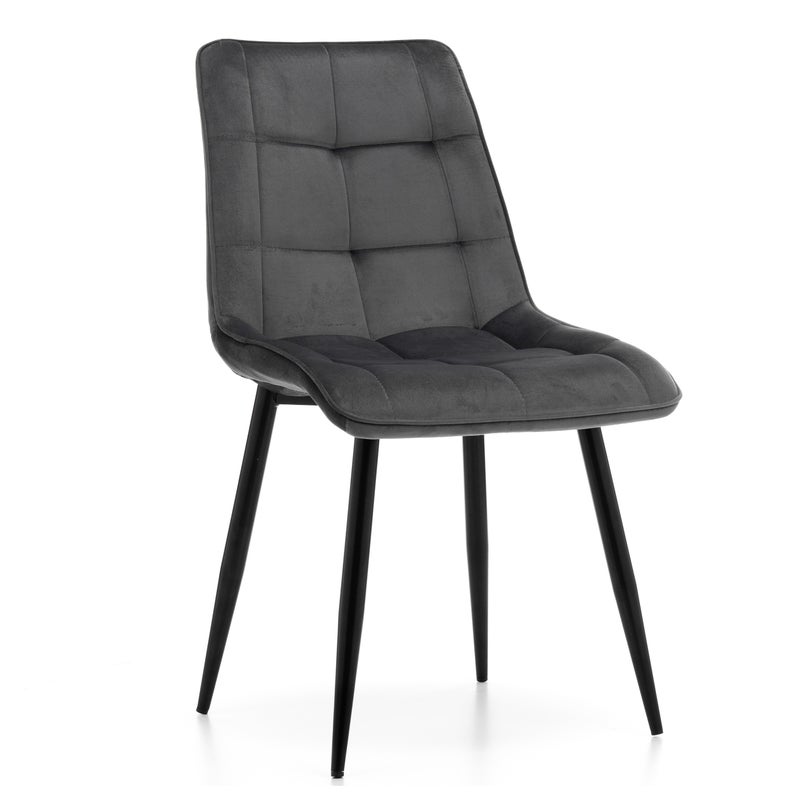 Krzesło tapicerowane welurowe CHIC velvet aksamit szary