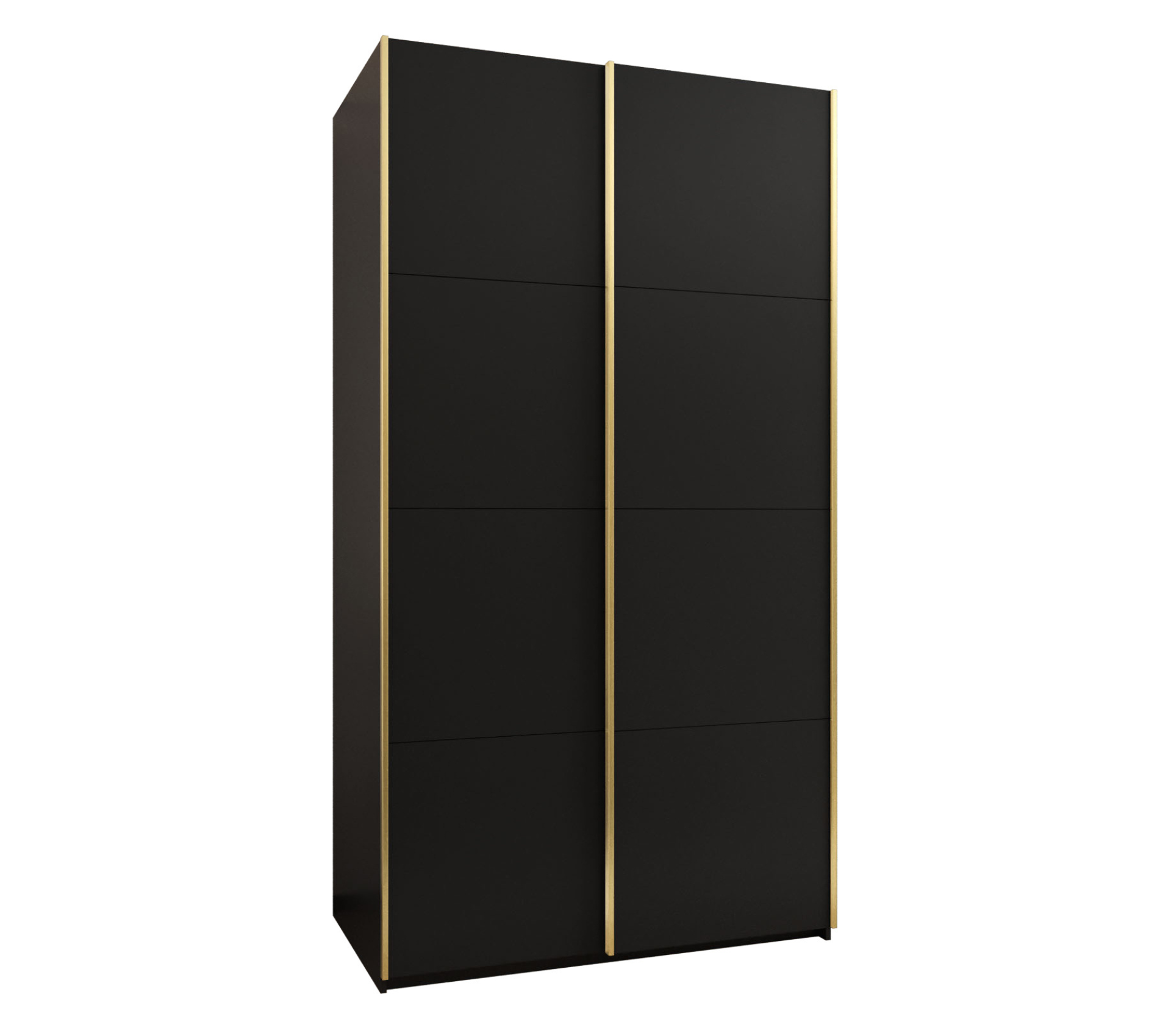 Szafa przesuwna wysoka Lux 1 140 x 64 x 245,5 cm czarny + czarny + u. złoty - Abiks Meble