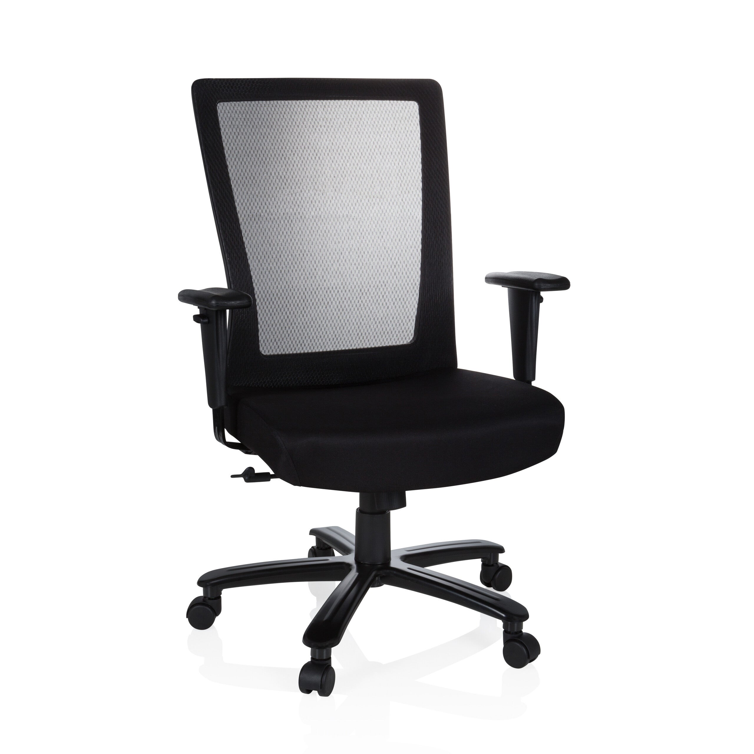 Krzesło biurowe / krzesło obrotowe XXL EXTENDER siatka / tkanina czarna hjh OFFICE