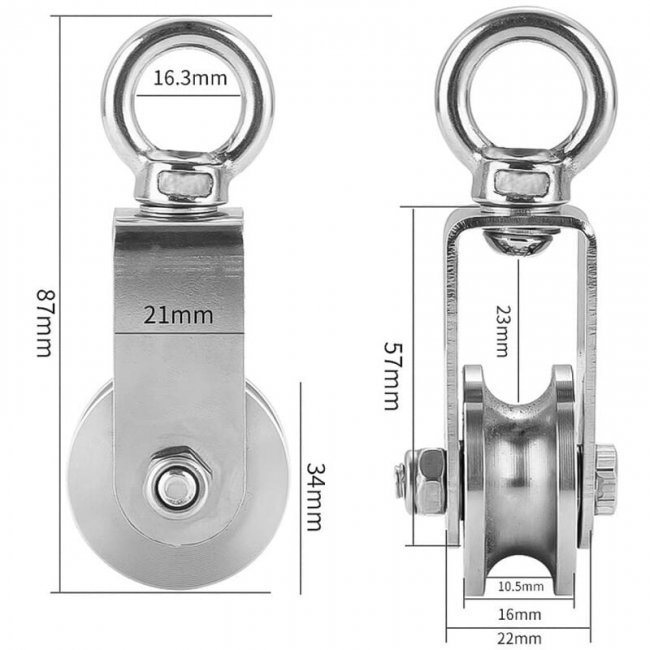 VBESTLIFE Pulegge In Nylon In Acciaio Inossidabile Da 2 Pezzi Puleggia