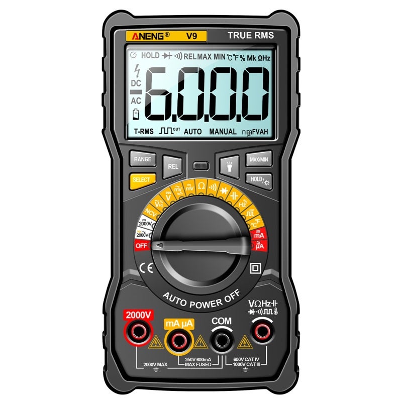 Multimètre numérique V9 6000 points 2000 V Édition standard noire ...