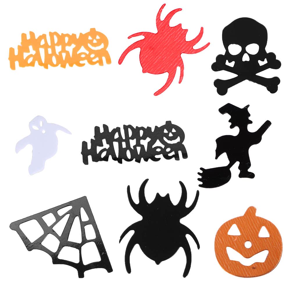 Confettis de fête d'Halloween, confettis à paillettes métalliques, décorations de confettis en PVC pour bricolage 60 g (araignée noire + rouge) - 7