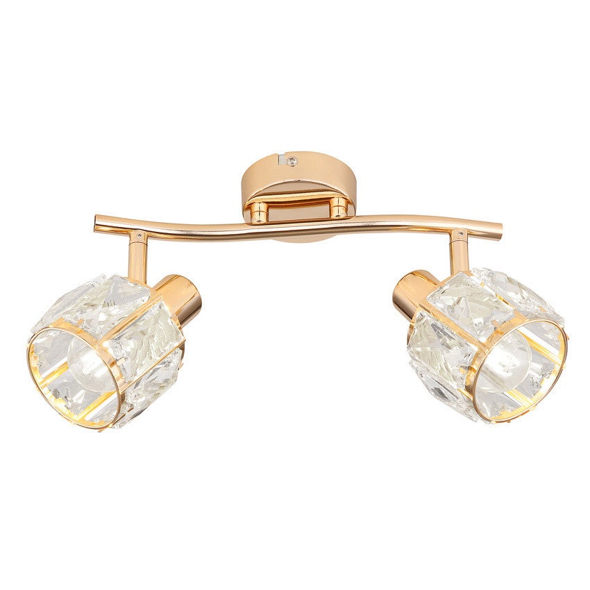 Lampa sufitowa wisząca Dubai złoto-przezroczysty 2xE14x40W kryształowa wym: 18 x 28 x 9 cm szkło Candellux