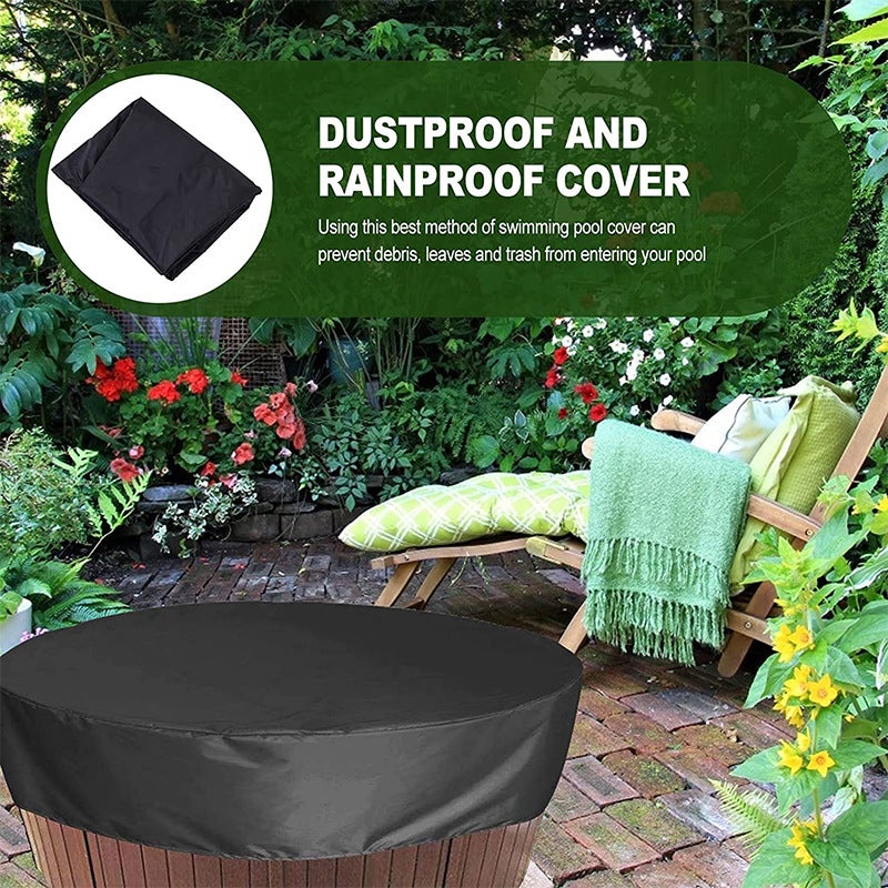 Couverture imperméable pour spa extérieur Couverture anti-poussière pour bain thermal 200 x 30 cm Noir - 3