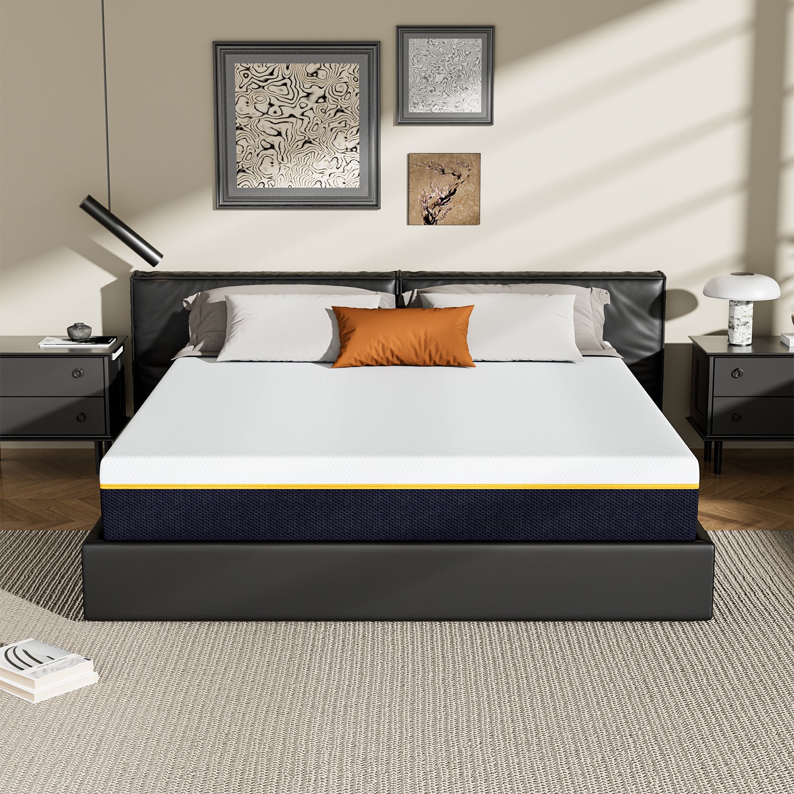 STANEW Matelas en mousse à mémoire de forme, 160 x 200 cm, épaisseur 17 cm, avec housse amovible - 7