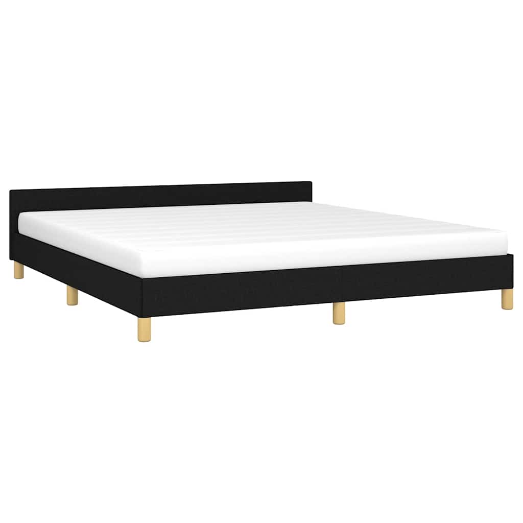 Cadre de lit sans matelas noir 180 x 200 cm tissu - 3