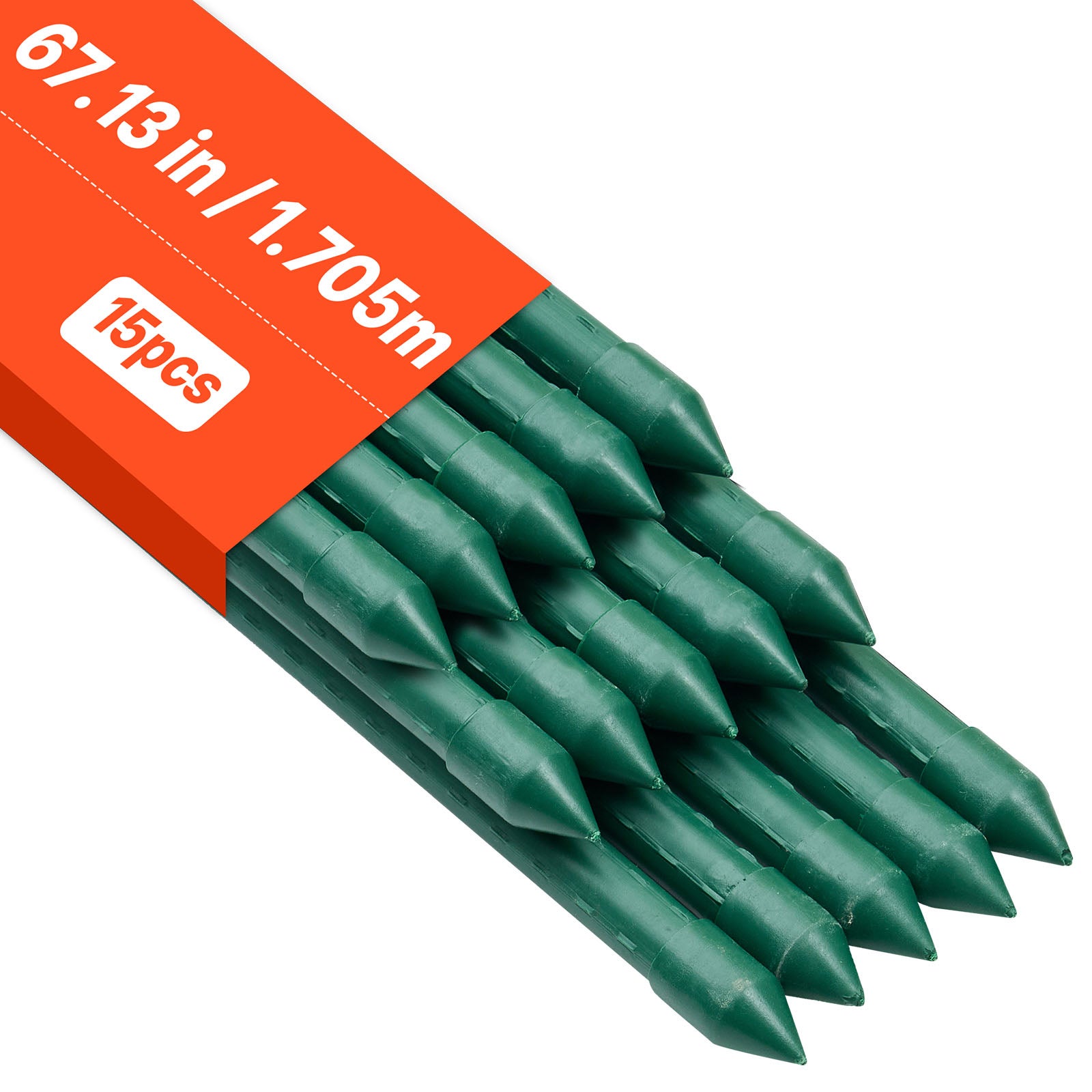 Paliki ogrodowe do roślin 170 cm, Ø16 mm, stal powlekana PE, 15 szt., wzmocnione podpory roślin