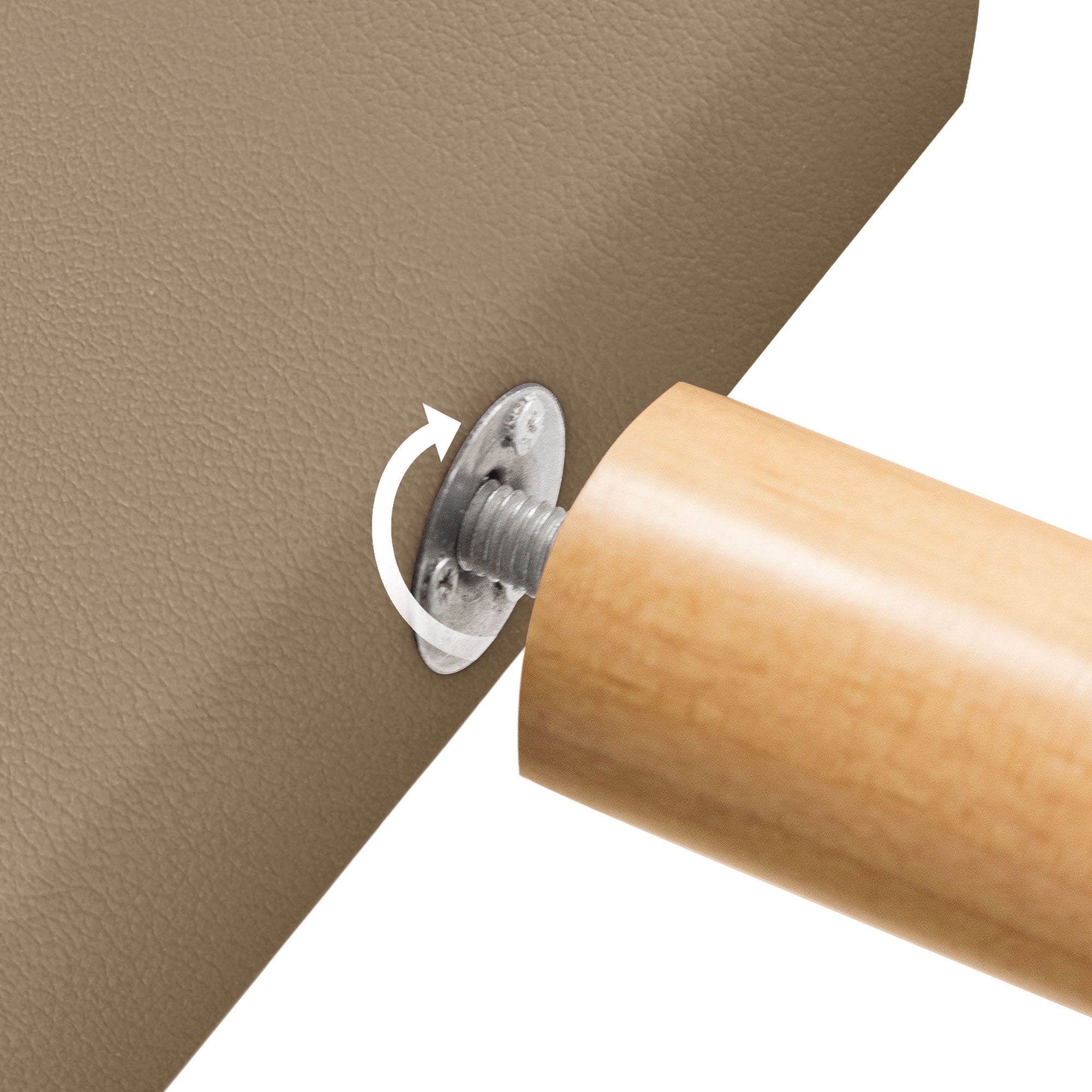 DHOME Cabecero de Polipiel Liso y con Patas cabeceros Cabezal tapizado Cama (Polipiel Marrón Claro, 135cm (Camas 120/135/140)) - 6