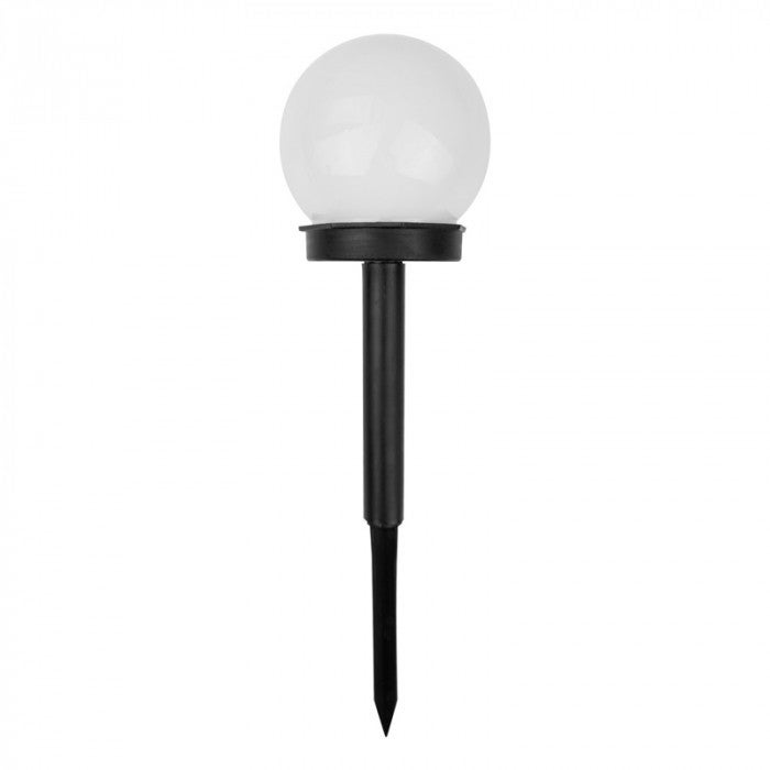 Lampka solarna wbijana kulka Wbijane Solarne biało-czarna LED 6000K wym: 32 x 10 x 10 cm tworzywo sztuczne Ecolight