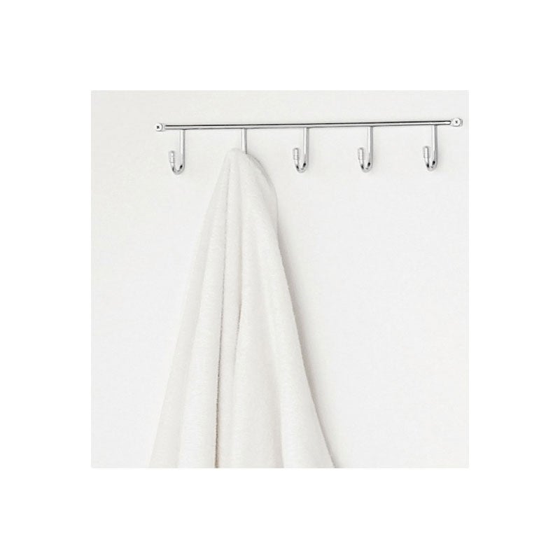 Support 5 crochets - Matériau : Acier - Décor : Chromé - Hauteur : 55 mm - Profondeur : 28 mm - Largeur : 346 mm -VIBO - 2