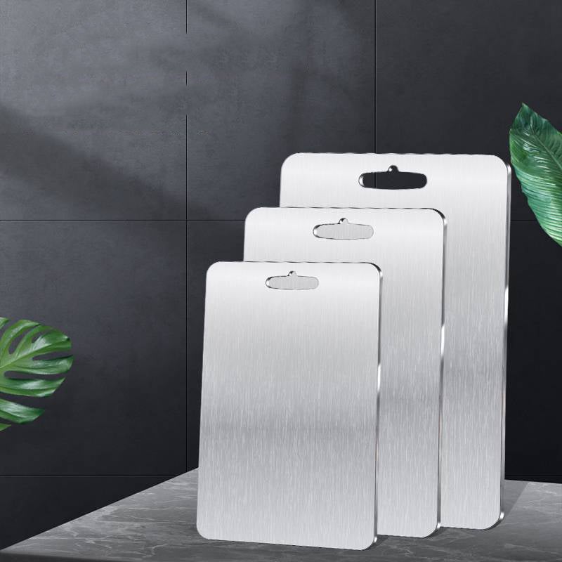 Planche à découper double face en titane pur pour couper les légumes et la viande, argent, taille mini, 1,5 mm x 24 x 15 cm - 4