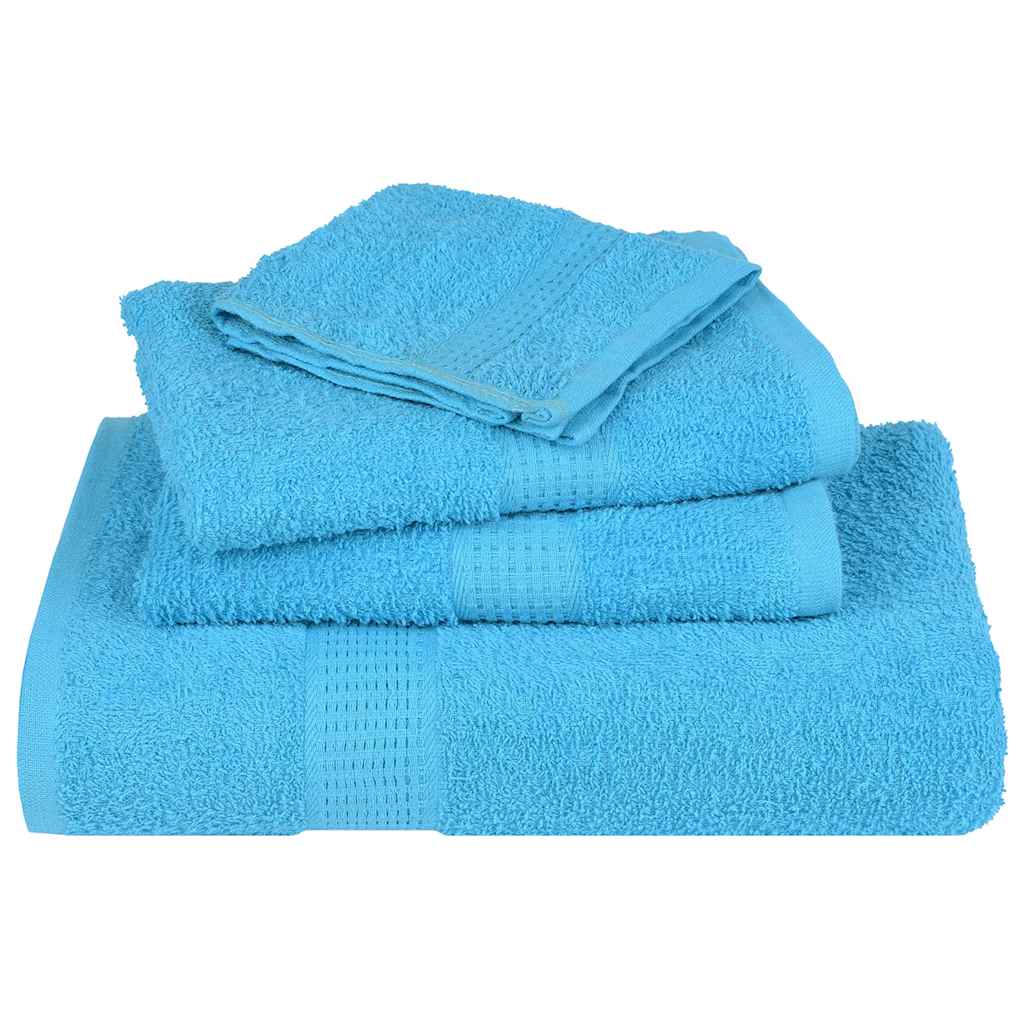 Serviettes de douche 10 pcs | Serviettes de bain turquoise 70x140cm 360g/m² 100%coton CFW756082 - 4