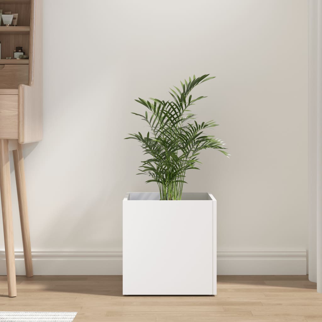 Jardinière | Bac à fleurs | Pot de fleurs Blanc 40x40x40 cm Bois d'Ingénierie332773 - 3