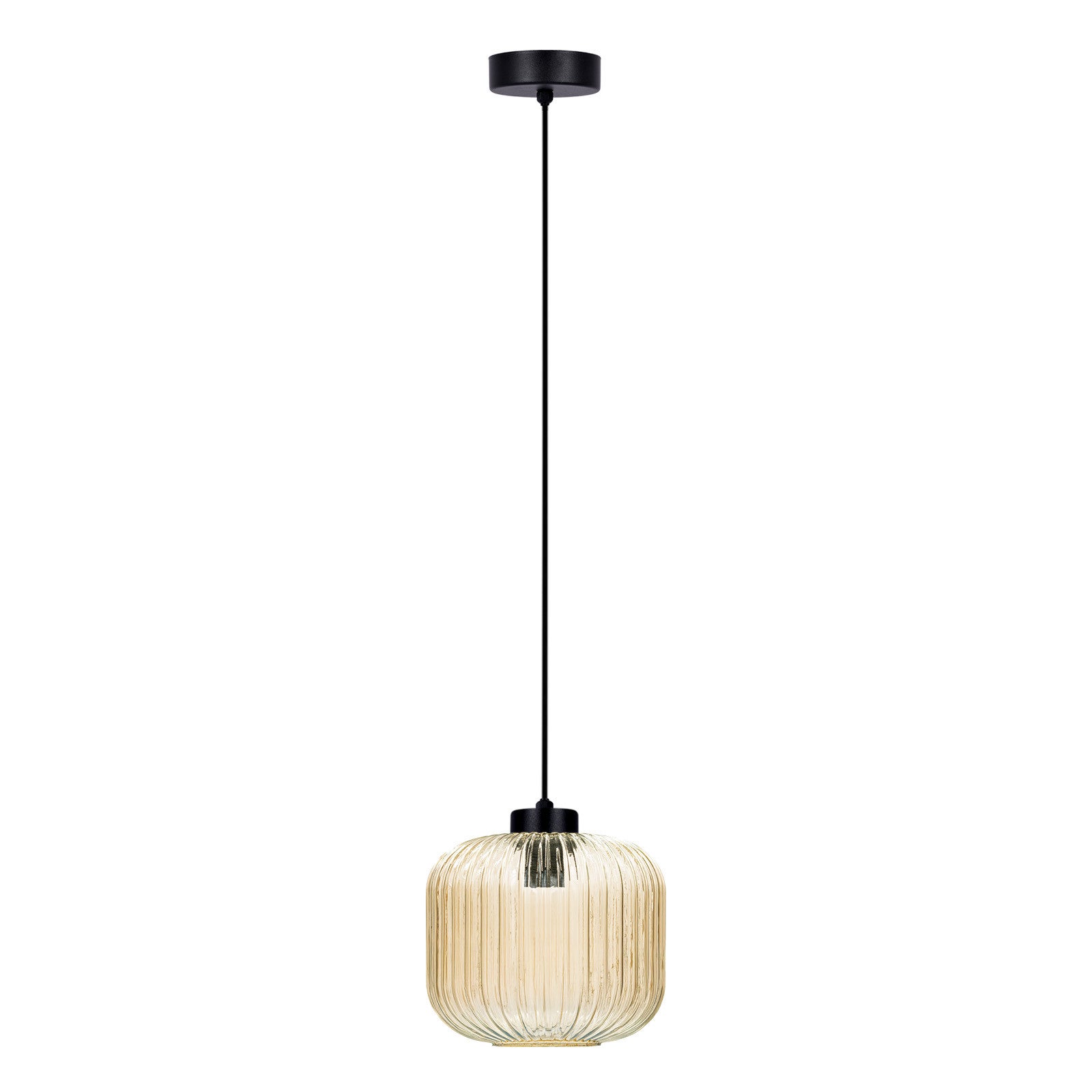 Lampa wisząca CLARK bursztynowo-czarna 1xE27x20W szkło wym:100x20x20cm IP20 Kaja
