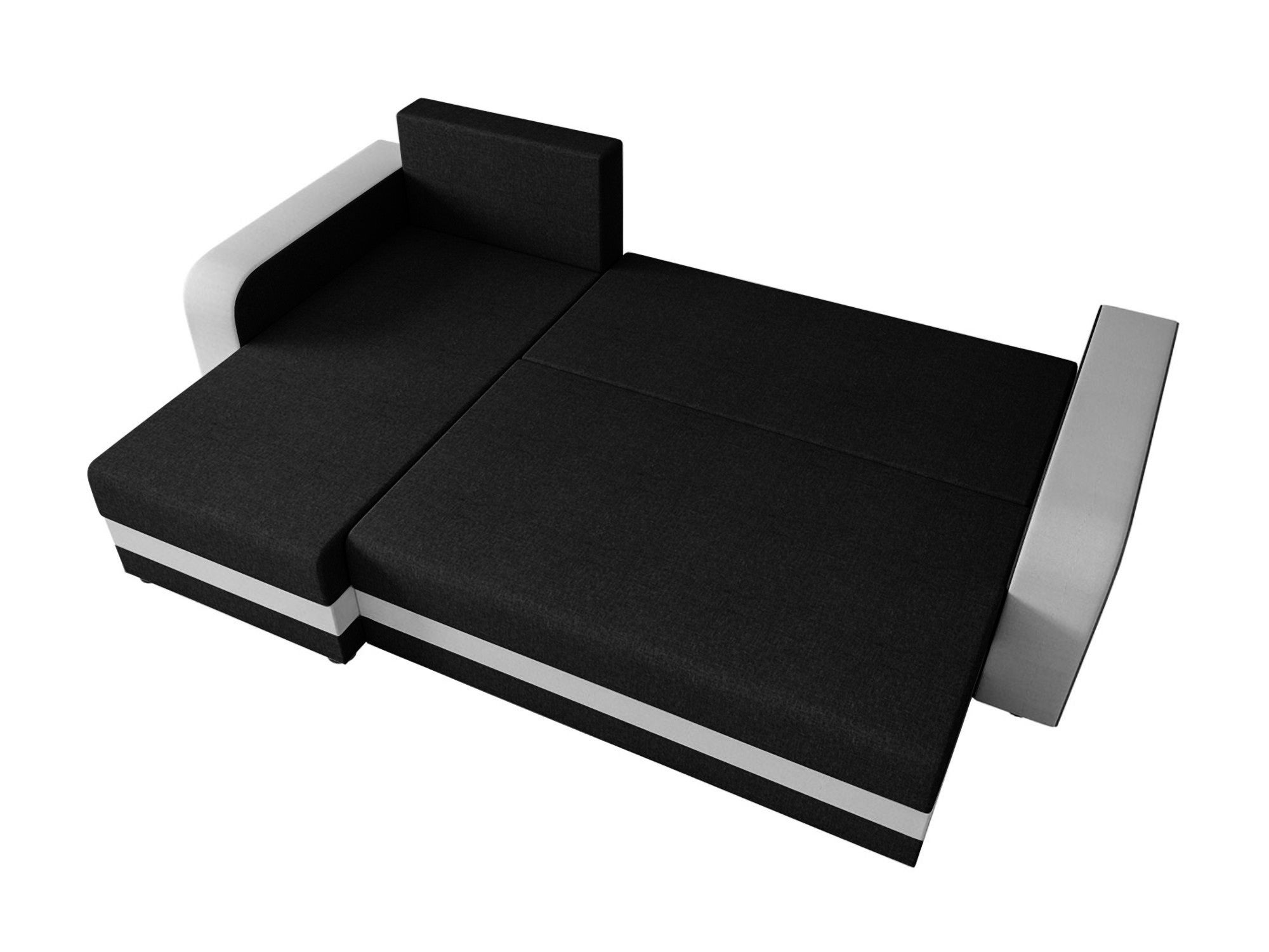 Canapé d'angle réversible convertible 4 places en tissu noir / gris - HARVEY - Best Mobilier - 4