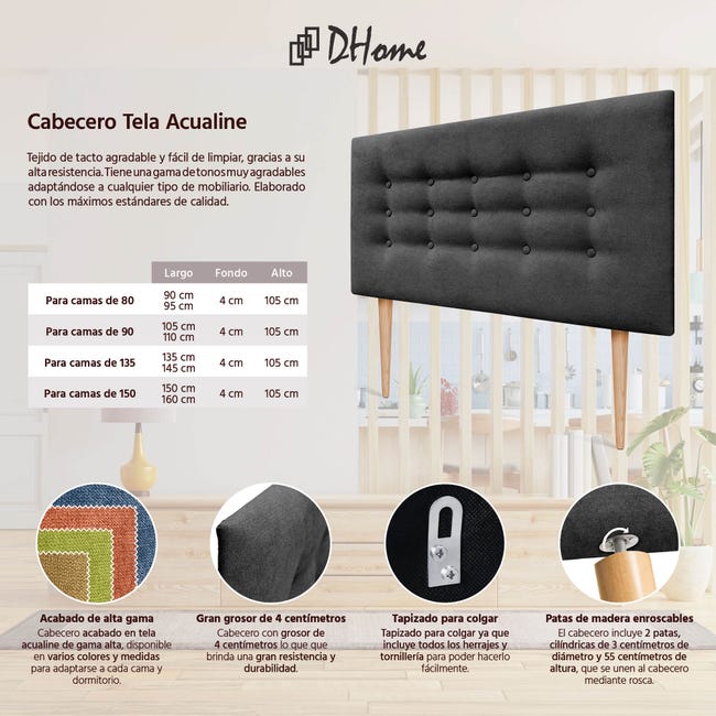 DHOME Testiera imbottita in lana liscia con gambe arrotondate per parete, acustica e fonoassorbente, testiera da letto (Arancione, 100cm) | Leroy Merlin DHOME Testiera imbottita in lana liscia con gambe arrotondate per parete, acustica e fonoassorbente, testiera da letto (Arancione, 100cm) | Leroy Merlin