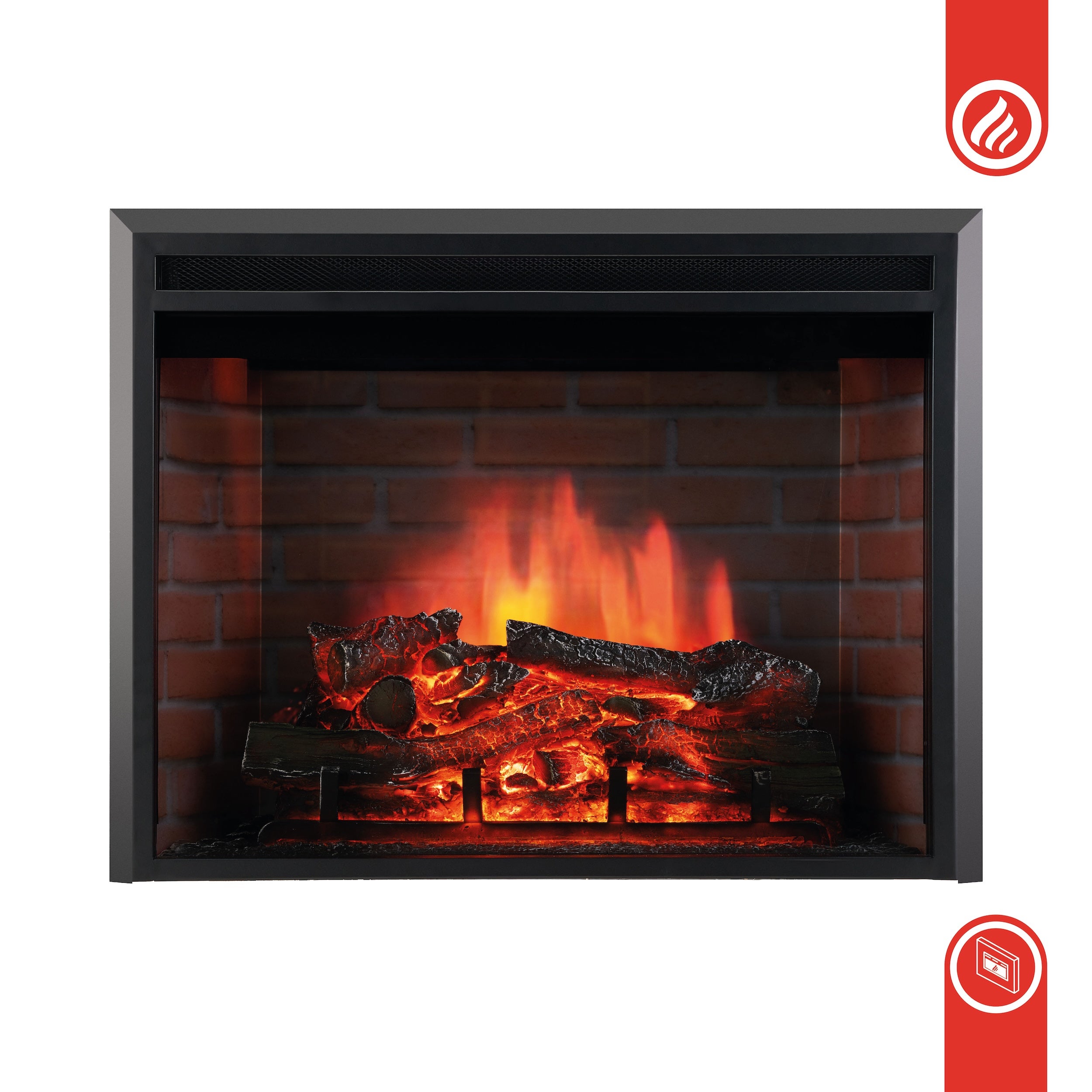 KAMINIO Cheminée électrique LUCA - Cheminée encastrable avec chauffage, effet de flamme 3D, 12 couleurs de flammes, télécommande - 23 pouces - 8