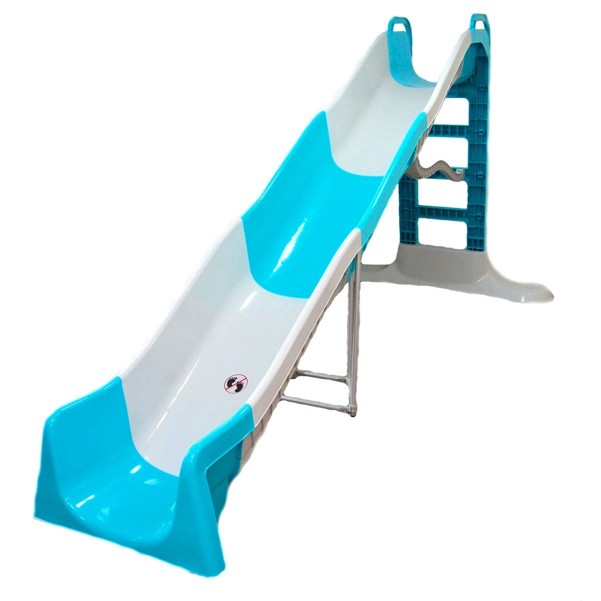 Toboggan Ondulé Extérieur Bleu 174x38 Cm En Polypropylène Pour Enfants De 3 à 8 Ans
