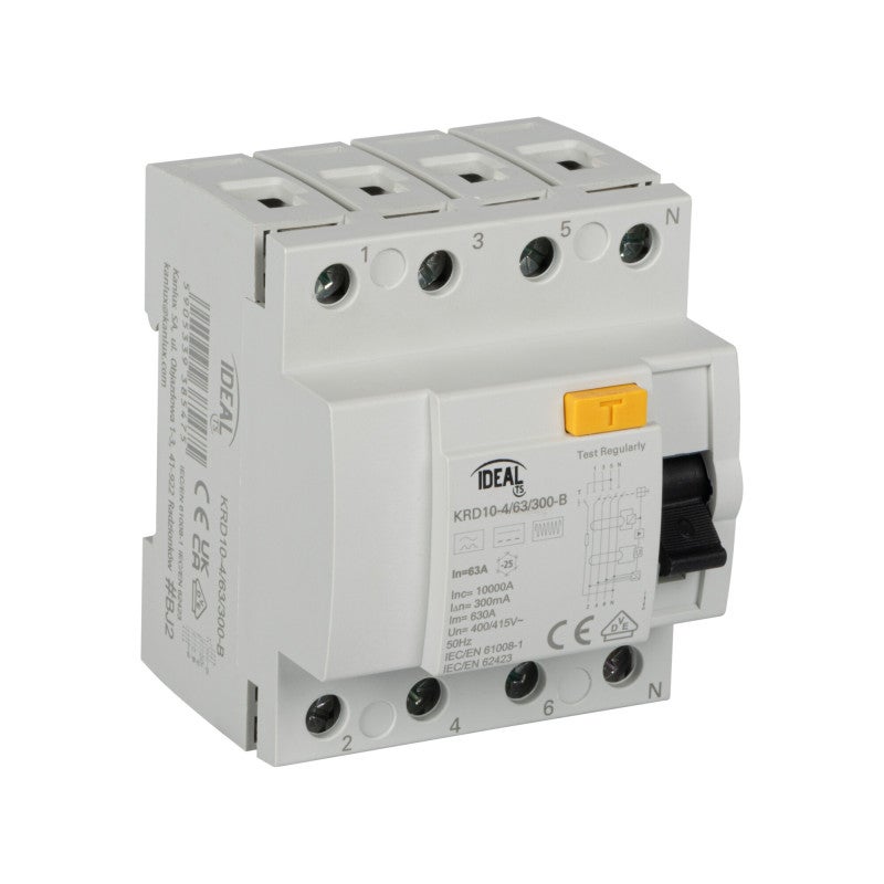 INTERRUTTORE DIFFERENZIALE PURO 4P 63A 300mA 6KA TIPO A CHINT 200510