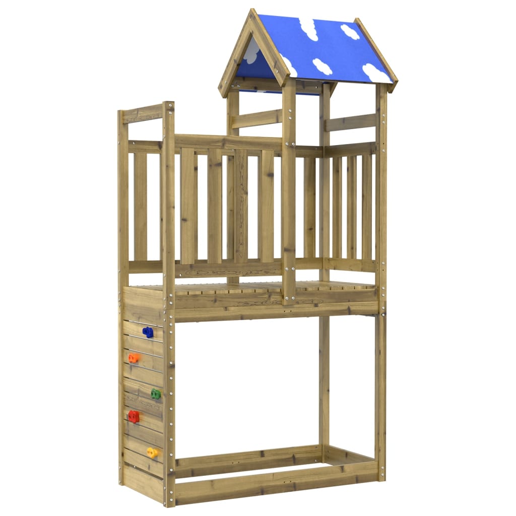 Tour de jeu avec mur d'escalade en bois de pin 110,5x52,5x215cm | Leroy Merlin