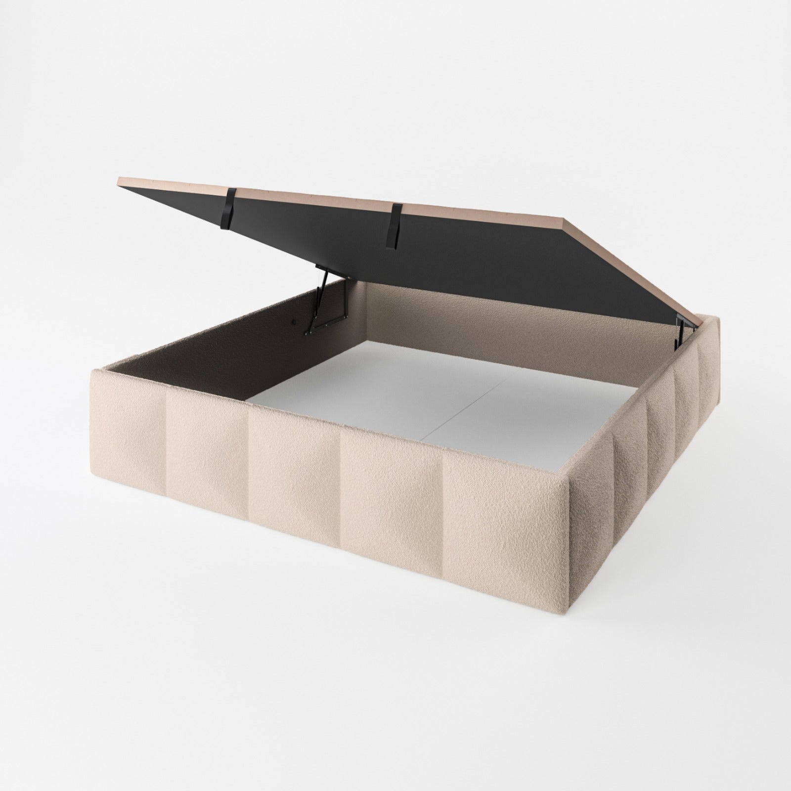 Canapé tapizado Duna beige, diseño moderno y arcón de gran capacidad-160x190 cm - 5