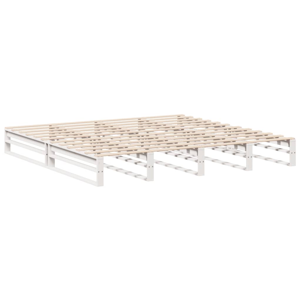 Cadre de lit sans matelas en bois massif de pin blanc pour la chambre, 180 × 200 cm - 4